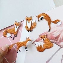 깔깔이 가디건 의류 리폼 스티커 여우 자수패치 c타입
