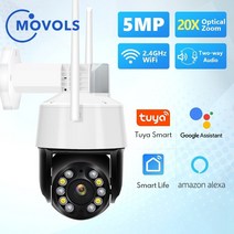 열화상카메라 movols 20x 줌 무선 ptz 5mp tuya wifi 양방향 오디오 ip ai 자동 추적 야외 방수 100m ir 보안, 5mp는 128g tf 카드를 추가합니다, 미국 plug