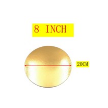 골드 라운드 케이크 보드 서클 스 컵 케이크 스탠드 2.5mm 3-10 인치 종이 케이스 라이너 파티 패스트리 킹 매트 장식 5 개, 8 inch gold