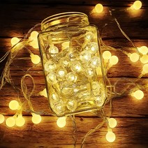 K-mate앵두전구 알전구 캠핑 텐트 LED 스트링라이트 20구 40구, 투명 버블 화이트_40구 6m [건전지]