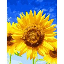 유쾌한컴퍼니 DIY 유화그리기 명화그리기 세트 40X50 200종, A-218 파란하늘 해바라기