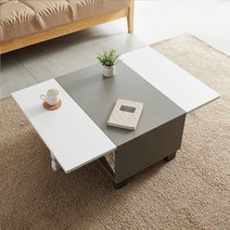 트랜스포머선반테이블 인출식식탁 확장형 거실 접이식 수납 실용 양면, 메이플화이트