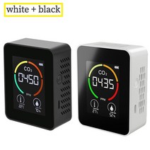 다기능 3 in 1co2 meter 휴대용 co2 온습도계 홈 지능형 가스 분석기 디지털 대기 오염 빠른 모니터, 화이트 플러스 블랙