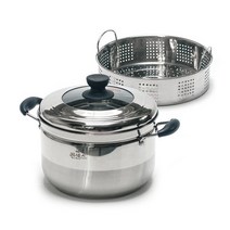 퀸센스 인덕션 다용도 스텐 스팀쿠커 찜기 만두 고구마 떡 찜요리 찜냄비, 26cm