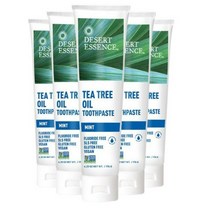 Desert Essence Tea Tree Oil Toothpaste Mint 데저트에센스 내츄럴 티 트리 오일 치약 민트 176g(6.25oz) 5팩 펄이지엥, 176g