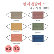 마스크갤러리 컬러마스크 국내생산 덴탈마스크 레인보우마스크 10매 MB 소형 대형, 얼반그레이