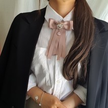 클래식리본 핸드메이드 진주브로치 뱃지 와펜