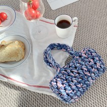 코바늘DIY 릴리 네트백 뜨기 봄 여름 코바늘가방만들기패키지 4color, 컬러2 : 인디고2/뮬리1/헤지1