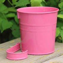 텃밭상자 텃밭화분 캔디 색상 매달려 화분 스탠드 발코니 꽃 냄비 양동이 정원 철 실내 야외 내구성 총 높, 09 Rose Red_01 Without Hole