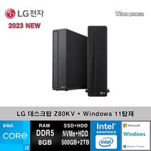 LG전자 데스크탑 12세대 I3 컴퓨터 Z80KV-AR23S5M+WIN11 (I3-12100/8GB/SSD500GB+2TB/UHD730/WIN11)