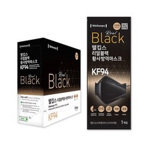 웰킵스 황사 방역 마스크 대형 KF94, 1개입, 60개, 리얼블랙
