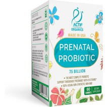 750억 CFU 및 20가지 균주 력 장 지원을 갖춘 ACTIF 산전 프로바이오틱 최대 강도 메스꺼움 제로 포뮬라 미국산 구미젤리 60개 딸기 맛
