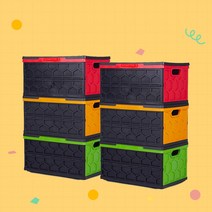 홈쇼핑 폴딩박스 몬스터큐 다용도 편리한 대용량 멀티 리빙박스 54L 몬스터Q 3개 세트, (오렌지.그린.레드)폴딩박스6개+뚜껑6개