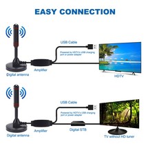위성 안테나 TV 지상파 uhd 수신기 실내 실외 안테나 지상 파 수신기 야외 디지털 공중 세트 남성 커넥터, 한개옵션0