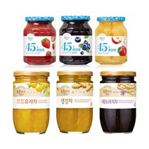 복음자리 45도과일잼350g 맛있는건강 과일잼+과실차(딸기 생강 블루베리 유자 모과 외), 45도블루베리잼350g+배도라지차470g