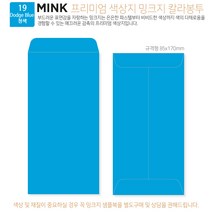 [100매]밍크지 고급칼라봉투 53색상 규격형 봉투 x 100매, 19 Dodge Blue청색