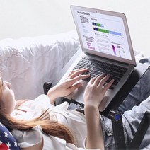 각도 조절 관절 누워서 침대 노트북 받침대 각도조절 패드 15인치 회사용 13인치 거치대 17인치 스탠드, 2-1)노트북거치대[플러스]블랙