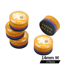 당구큐 다이 그립 공 큐대 당구책 레인보우 팁 당구 팁 풀 큐 팁 11/12/14mm 팁 6 멀티 레이어 큐 스틱 팁, 14 5pcs 14mm-M