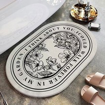 공유 감성 디자인 인테리어 발매트, 원형_가든플라워