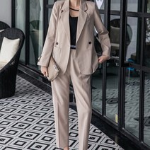 데일로엔 여성 여름 버튼 밴딩 캐주얼 정장 셋업