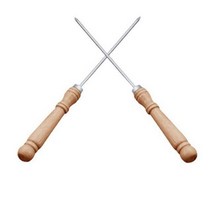 법랑 냄비 미니 무쇠 12/14 홀 타코야키 팬 우드 손잡이 문어 공 프라이팬 주물 금형 가정용 붙지 않는 조리기구 요리 도구, 2pcs Needle