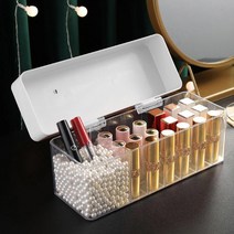 탈부착리본 19칸 뚜껑있는 매니큐어정리함 싱글화장대 립글로즈, 1개