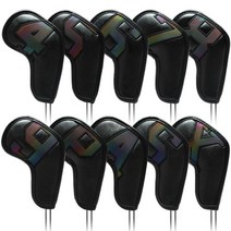 심플 디자인 골프 아이언 헤드 커버, 8. 블랙(마그네틱)