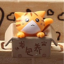 강군샵 미니어쳐 박스고양이-주황-1개/젤캔들 마리모 장식, 선택완료