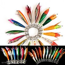 수평 에기 레이저 쭈꾸미 갑오징어 문어 에기, 17-색동, 1개