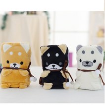 시바견 캐릭터 입체 무릎담요 강아지 무릎담요 미니담요