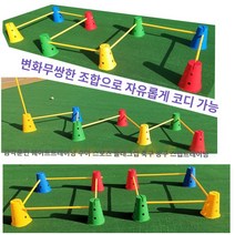 라오농 강아지 슬개골탈구 재활용 펫피트니스 어질리티 허들00 감각 훈련 장비 홀 사인 버킷 아이스크림 유치원 어린이 장애물이있는 홈 조합 축구 트레이너, 감각 통합 표지판 버킷 8개   1미터 기둥 8개