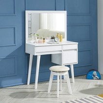 1인 아이방 자취 입식 멀티 화장대(의자포함), 오크화이트