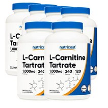 뉴트리코스트 Nutricost 엘 카르니틴 타르트레이트 1000mg 240캡슐, 6팩