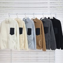 멜란지 테디점퍼 양털 뽀글이 패딩 후리스 집업 내추럴 L XL 자켓 루즈핏