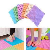 조립식 미끄럼방지 컬러 퍼즐매트 1매 욕실 베란다 어린이집 유치원 바닥 논슬립 칼라 타일, 기본, 블루