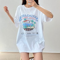 걸즈팩토리 여성용 사이클런 오버핏 빅사이즈 심플 반팔티셔츠