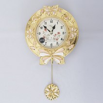 꾸미아트 에델린 로얄 무소음 추 벽시계, 금색