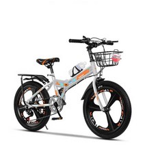 폴더블산악자전거 초경량 오프로드 MTB 펫바이크, 상세 페이지 참고, 은색 및 오렌지 통합휠 + 접이식모델 22인치