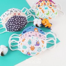 별과모래 봄가을 유아동/키즈 면 캐릭터 입체마스크, 봄가을용 마스크 키즈용/12.몬스터즈