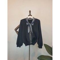 윤스토어 [무료배송!!!] 가을 여성 유니크 패턴 스카프 소매 벌룬 니트 블라우스