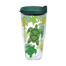 터비스 터틀무늬 단열 텀블러 랩과 헌터 그린 뚜껑이 있는 24온스 클리어, 24oz_클리어