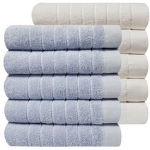 호텔수건 170g 블루라인 30수 코마사, 10장 연블루+우유백색