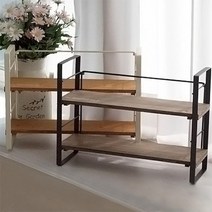 거실꾸미기 가드닝 접이식 2단 화분대 화분정리 선반 틈새선반, 브라운