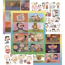 스누피 명언외 다꾸와 판스등 스티커 인스모음, 피넛스누피 원형돔송