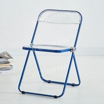 아크릴 투명 의자 테이블, 진한 파란색 스프레이 프레임 - 투명 의자