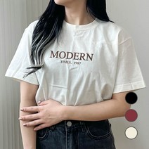 험블스튜디오 모던타임즈 감성 레터링 라운드넥 코튼 여름반팔티