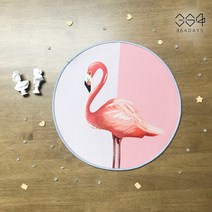 364days 먼지없는 사계절 원형 보테니컬 핑크 미니 러그 북유럽감성 미니 카페트 발매트 디자인 일러스트 그림 러그 40cm 10종