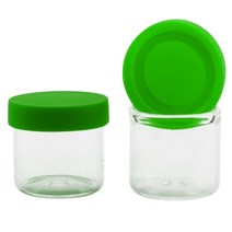 Concentrate Dab 용기 유리병 실리콘 뚜껑 포함 6ml 원형 100팩 그린