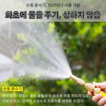 순동 분사기 정원 호스 분사기 수도 호수 분사기 고압 분사기, (순동 커넥터+순동 직분사기)*1