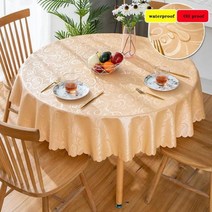 원형테이블보 6인용 4인용 행사용 호텔 가정용 원형 식사용 방수 식탁보 기름 및 화상 방지 세탁 가능한 유럽 스타일, 120cm, 6